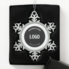 Uw logo, afbeelding of ontwerp & bewerkbare tekst tin sneeuwvlok ornament