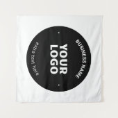 Uw logo, afbeelding of ontwerp & bewerkbare tekst wandkleed (Voorkant (horizontaal))