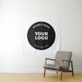 Uw logo, afbeelding of ontwerp & bewerkbare tekst wandkleed (In situ)