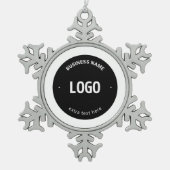 Uw Logo, Afbeelding of ontwerp en bewerkbare tekst Tin Sneeuwvlok Ornament (Voorkant)