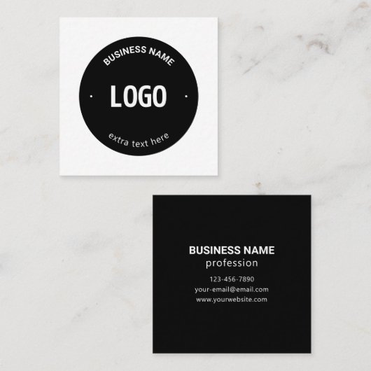 Uw Logo, Afbeelding of ontwerp en bewerkbare tekst Vierkante Visitekaartje (Voorkant / Achterkant)