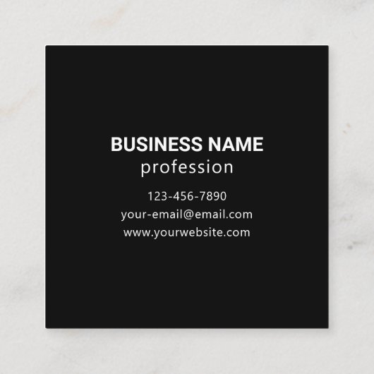 Uw Logo, Afbeelding of ontwerp en bewerkbare tekst Vierkante Visitekaartje (Achterkant)