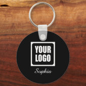 Uw Logo/Art/Foto, DIY Script Name, Black Sleutelhanger (Voorkant)