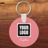 Uw Logo/Art/Foto, DIY Script Name, Coral Sleutelhanger (Voorkant)
