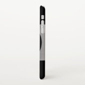 Uw Logo/Art/Foto-naam, Blk Circle Silver, zwart iPhone Hoesje (Linkerkant)