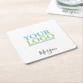 Uw Logo/Art/Foto, noem Zwart Manuscript, Wit Kartonnen Onderzetters (Schuin)