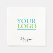 Uw Logo/Art/Foto, noem Zwart Manuscript, Wit Servet (Voorkant)