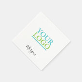 Uw Logo/Art/Foto, noem Zwart Manuscript, Wit Servet (Hoek)