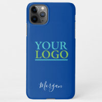 Uw Logo/Art/Foto, witte scriptnaam, diep blauw