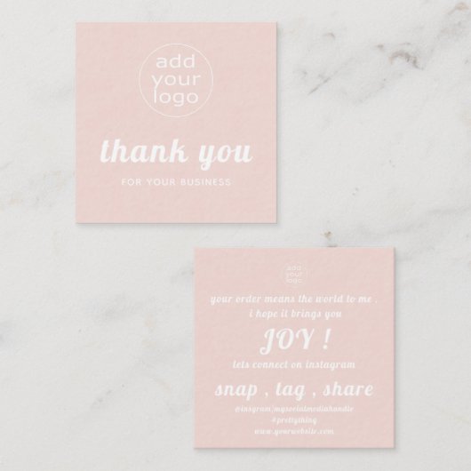 Uw logo bedankt u voor uw visitekaartje Invoegen (Voorkant / Achterkant)