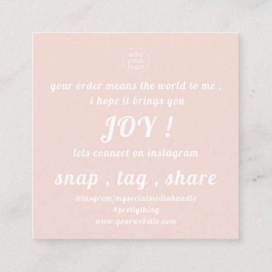 Uw logo bedankt u voor uw visitekaartje Invoegen (Achterkant)