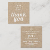 Uw logo bedankt u voor uw zakelijke toevoeging vierkante visitekaartje (Voorkant / Achterkant)