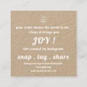 Uw logo bedankt u voor uw zakelijke toevoeging vierkante visitekaartje (Achterkant)