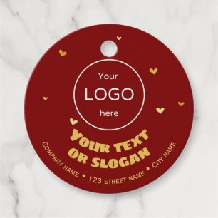 Uw logo bedrijf cadeau verpakking rood bedankjes labels
