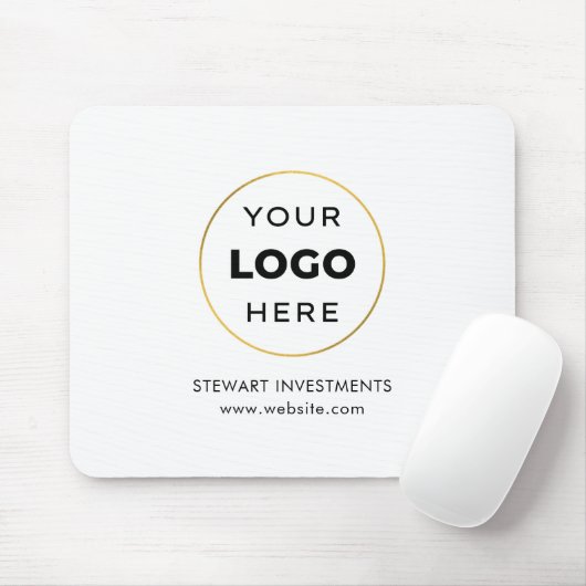 Uw Logo-bedrijf Corporate White Muismat (Met muis)