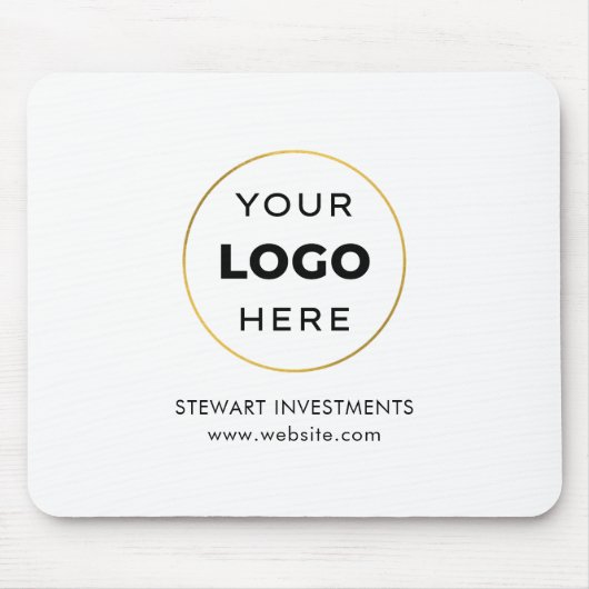 Uw Logo-bedrijf Corporate White Muismat (Voorkant)