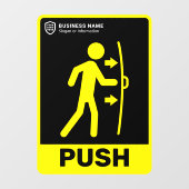 Uw Logo-bedrijf | Duw om de deur te openen Raamsticker (Vel)