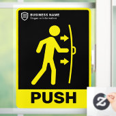 Uw Logo-bedrijf | Duw om de deur te openen Raamsticker (Huis)