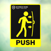 Uw Logo-bedrijf | Duw om de deur te openen Raamsticker (Vel 3)