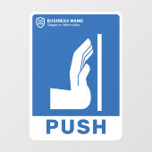 Uw Logo-bedrijf | Duw om de deur te openen Raamsticker (Vel)