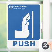 Uw Logo-bedrijf | Duw om de deur te openen Raamsticker (Huis)