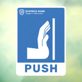 Uw Logo-bedrijf | Duw om de deur te openen Raamsticker (Vel 3)