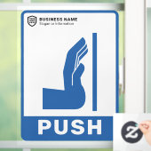 Uw Logo-bedrijf | Duw om de deur te openen Raamsticker (Huis)