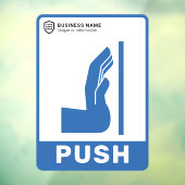 Uw Logo-bedrijf | Duw om de deur te openen Raamsticker (Vel 3)