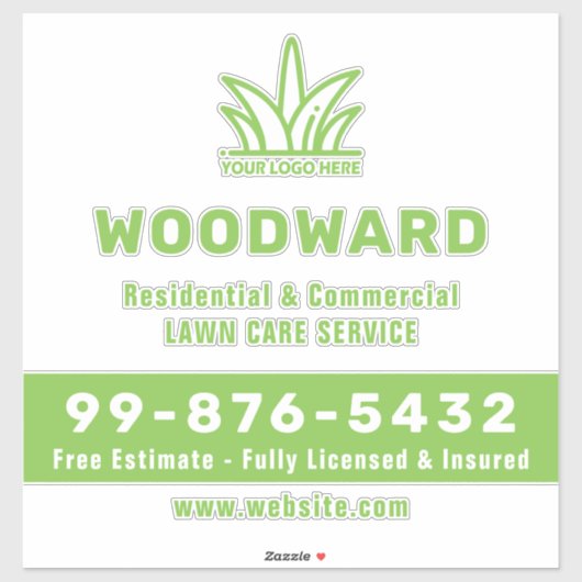 Uw Logo-bedrijf | Lawn Care-service Sticker (Vel)