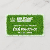 Uw Logo-bedrijf | Lawn Care-service Visitekaartje (Voorkant)
