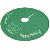 Uw Logo, Bedrijf Promo DIY Vakantiebericht Groen Fleece Kerstboom Rok (Gekanteld)