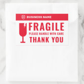 Uw Logo-bedrijf | Symbool voor pakketbehandeling r Rechthoekige Sticker (Tas)