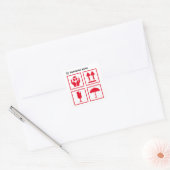 Uw Logo-bedrijf | Symbool voor pakketbehandeling r Vierkante Sticker (Envelop)