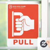 Uw Logo-bedrijf | Trek aan de deur Raamsticker (Huis)