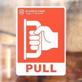 Uw Logo-bedrijf | Trek aan de deur Raamsticker