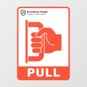 Uw Logo-bedrijf | Trek aan de deur Raamsticker (Vel)