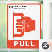 Uw Logo-bedrijf | Trek aan de deur Raamsticker (Huis)