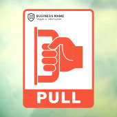 Uw Logo-bedrijf | Trek aan de deur Raamsticker (Vel 3)