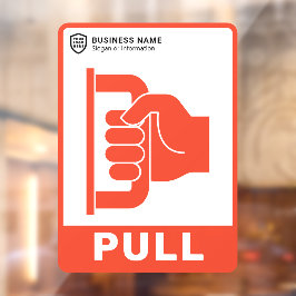 Uw Logo-bedrijf | Trek aan de deur Raamsticker