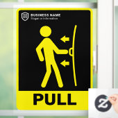 Uw Logo-bedrijf | Trek aan de deur Raamsticker (Huis)