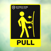 Uw Logo-bedrijf | Trek aan de deur Raamsticker (Vel 3)