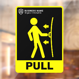 Uw Logo-bedrijf | Trek aan de deur Raamsticker