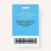 Uw Logo bedrijfs-gezondheidslampje Blauw Badge (Achterkant)