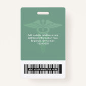 Uw Logo Bedrijfs Gezondheidszorg Groen Badge (Achterkant)