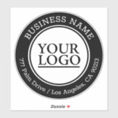 Uw Logo, bedrijfsnaam, adres, zwart-wit Sticker (Vel)