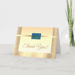 Uw Logo, Bedrijfsnaam, Bericht, Gold Design Bedankkaart