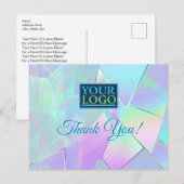 Uw Logo, bedrijfsnaam, Blauwgroen & Paarse irisere Briefkaart (Voorkant / Achterkant)