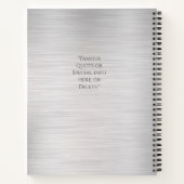 Uw Logo, Bedrijfsnaam Brushed Steel & Black Notitieboek (Achterkant)