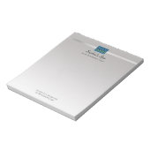 Uw Logo, bedrijfsnaam en Info Silver Black Notitieblok (Linkerzijde)