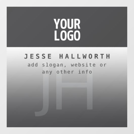 Uw logo, bedrijfsnaam en monogram  raamsticker (Vel)